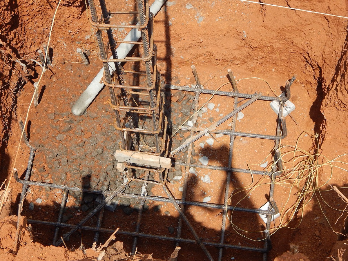 Reinforcement steel fixed on a Bastion foundation
